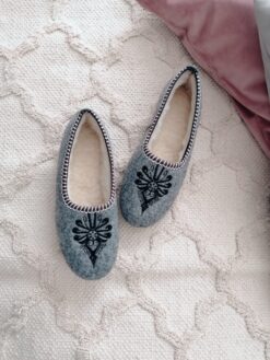 Pansy Embroidered Ballerina Slippers