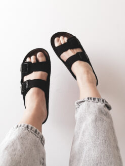 Black Leather Sandals