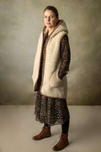 Long Wool Gilet - Beige