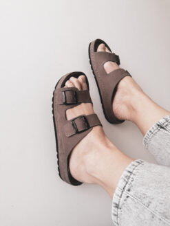 Taupe Leather Sandals