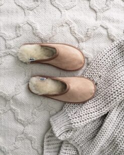 Sheepskin Mule Slippers in Beige