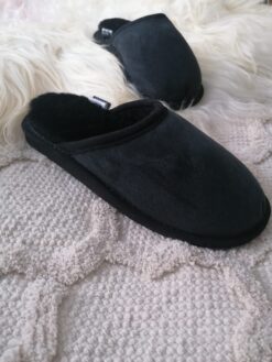 Sheepskin Mule Slippers in Black