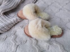 Sheepskin Mule Slippers in Beige