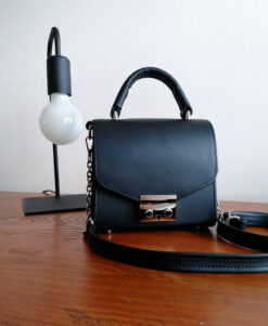 Mini Elyse Leather Handbag in Black