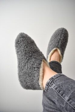 Siberian Wool Slippers - Graphite