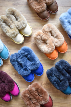 Non-Embroidered Sheepskin Moccasins Slippers - Lucky Dip
