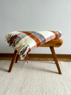 Pure Wool Blanket - Rust/ Grey
