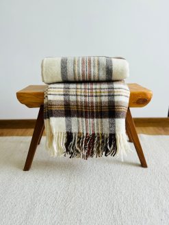 Pure Wool Blanket - Tartan Brown