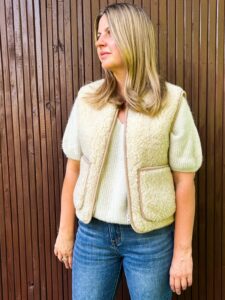 Zip Merino Gilet - Beige