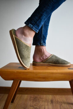 Men's Sheepskin Slippers  - Olive