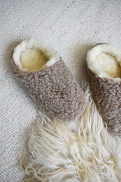 Oslo Wool Slip-On Slippers - Oak Brown