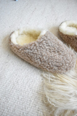 Oslo Wool Slip-On Slippers - Oak Brown