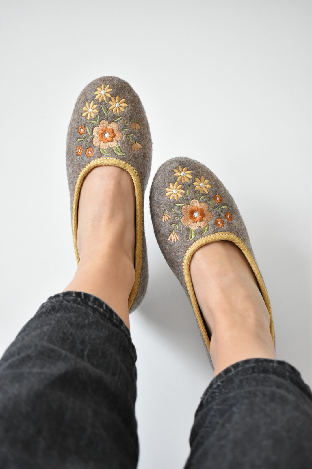 Wool Ballerina Slippers - Oak Brown