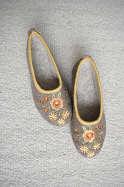 Wool Ballerina Slippers  - Oak Brown