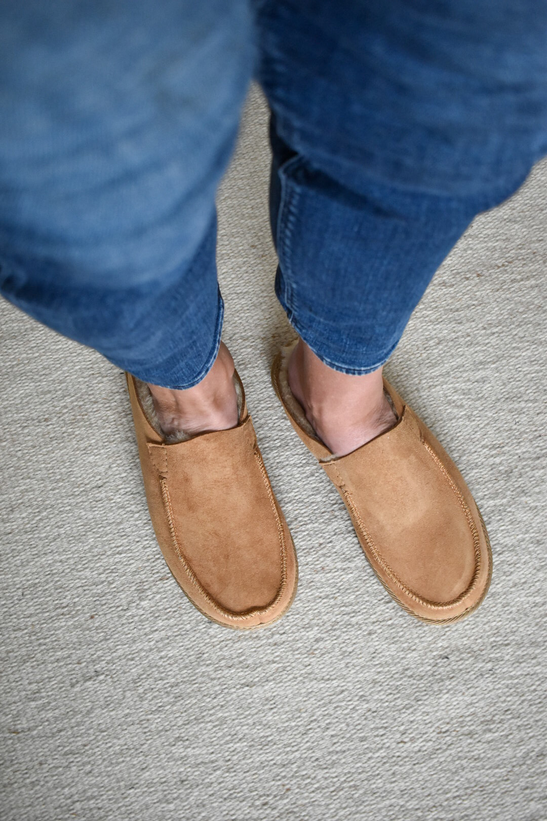 Extra Wide Sheepskin Slippers - Tan - Image 2