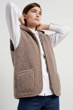 Merino Wool Gilet – Silva in Oak Brown
