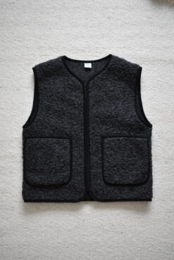 Zip Merino Wool Gilet -  Black
