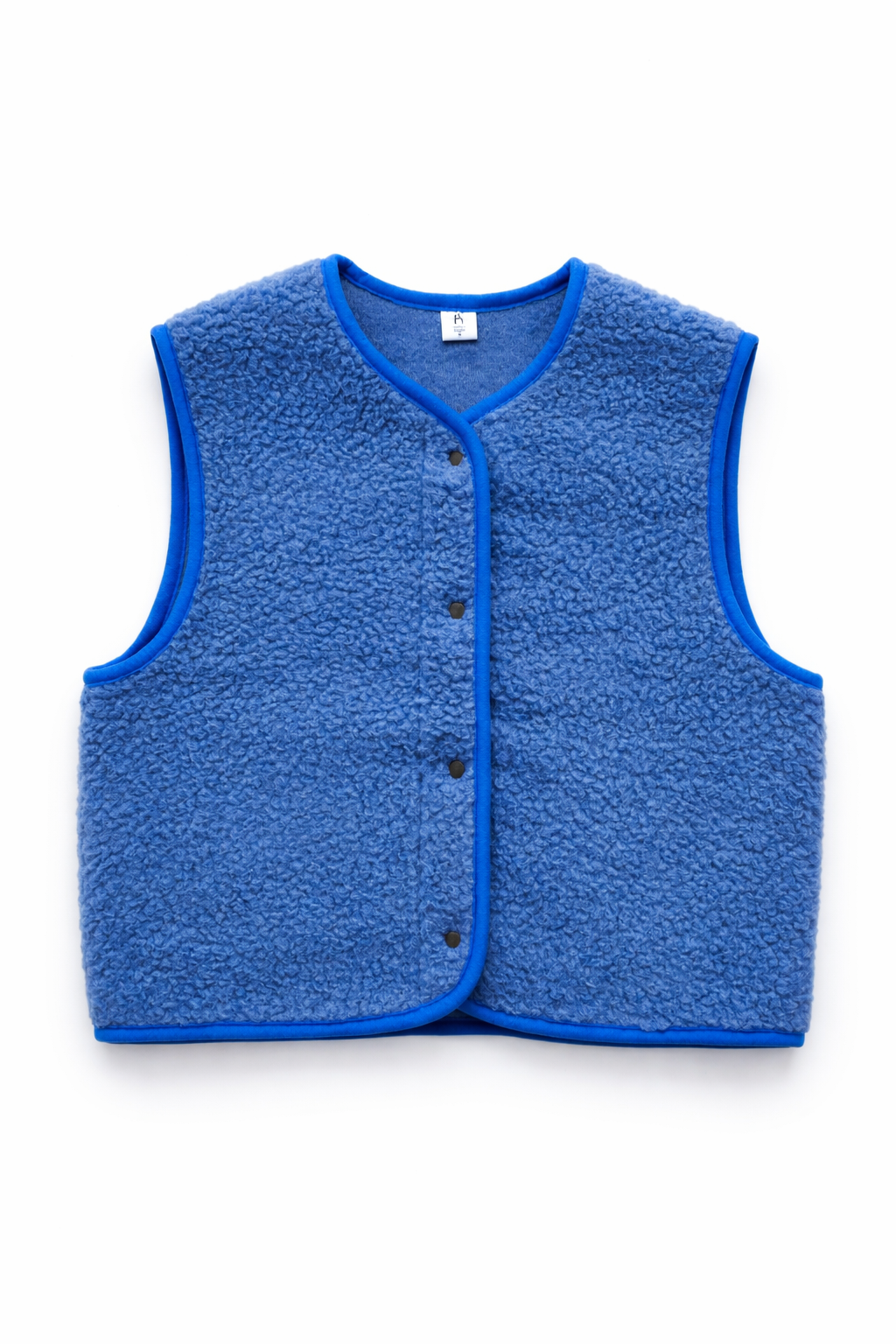 Boxy Snap Button Merino Wool Gilet HOPE – Sky Blue - Image 3