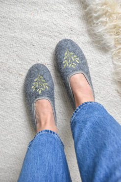 Embroidered Ballerina Slippers - Daisy