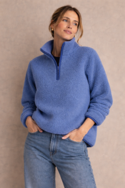 Wool Half Zip Fleece LAST - Sky Blue