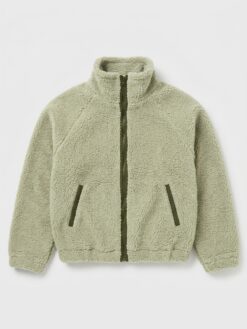 High Funnel Neck Merino Wool Bomber Jacket Zoe - Olive