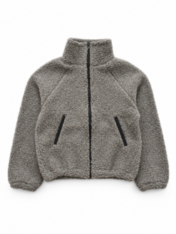 High Funnel Neck Merino Wool Bomber Jacket Zoe - Brown
