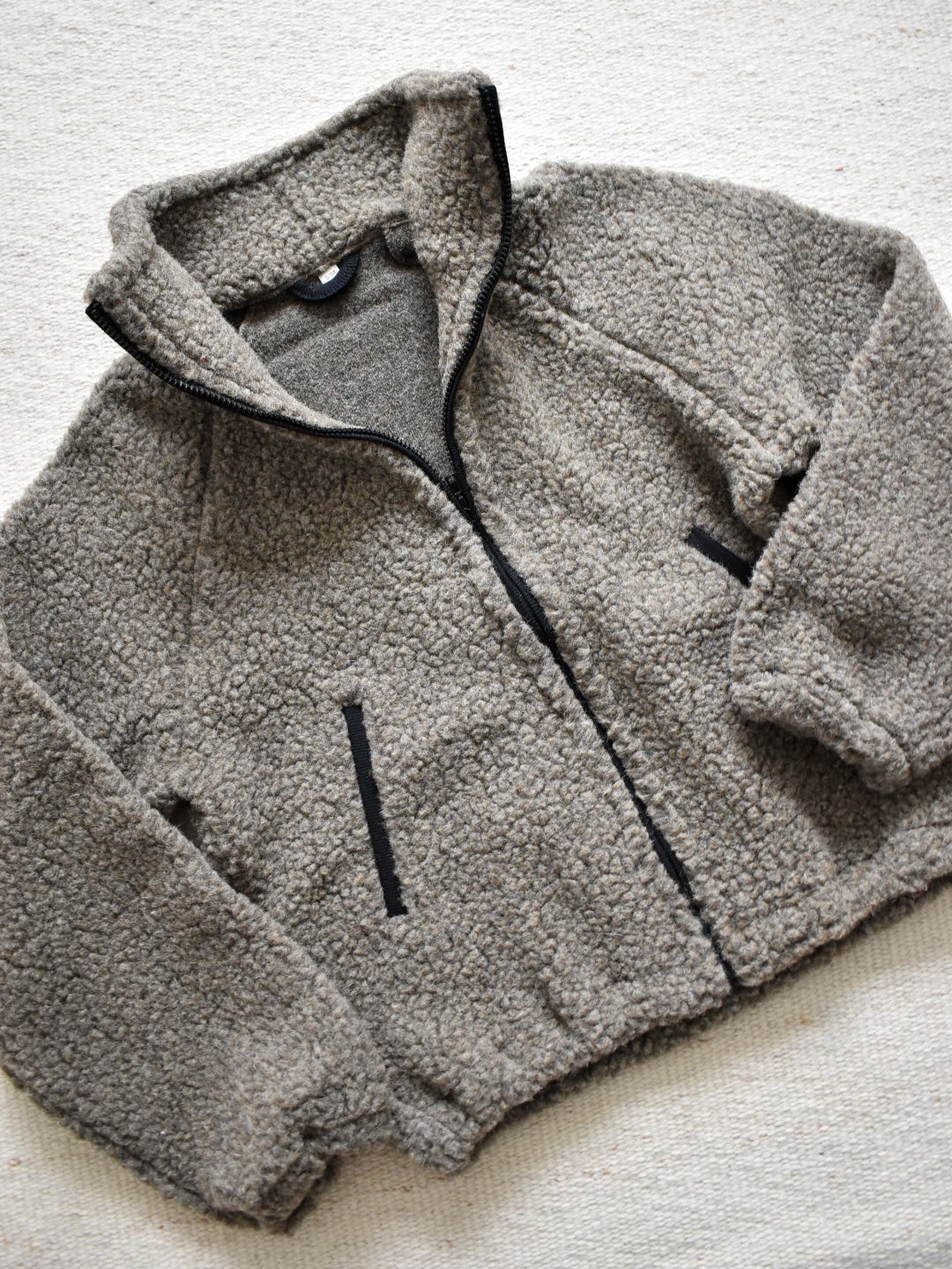 High Funnel Neck Merino Wool Bomber Jacket Zoe - Brown - Image 2