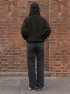 Alternative view of High Funnel Neck Merino Wool Bomber Jacket Zoe - Espresso