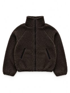High Funnel Neck Merino Wool Bomber Jacket Zoe - Espresso