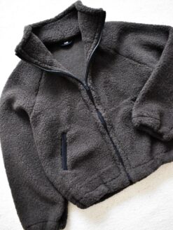 Alternative view of High Funnel Neck Merino Wool Bomber Jacket Zoe - Espresso
